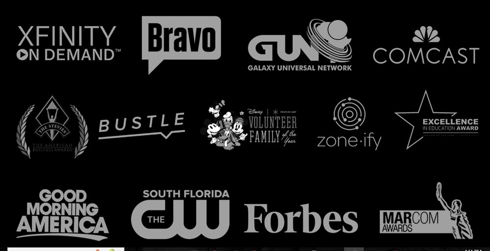 Outlets that have featured the Business Owner Society, including Xfinity on Demand, Bravo, Comcast, Good Morning America, The CW, Forbes and the Marcom Awards