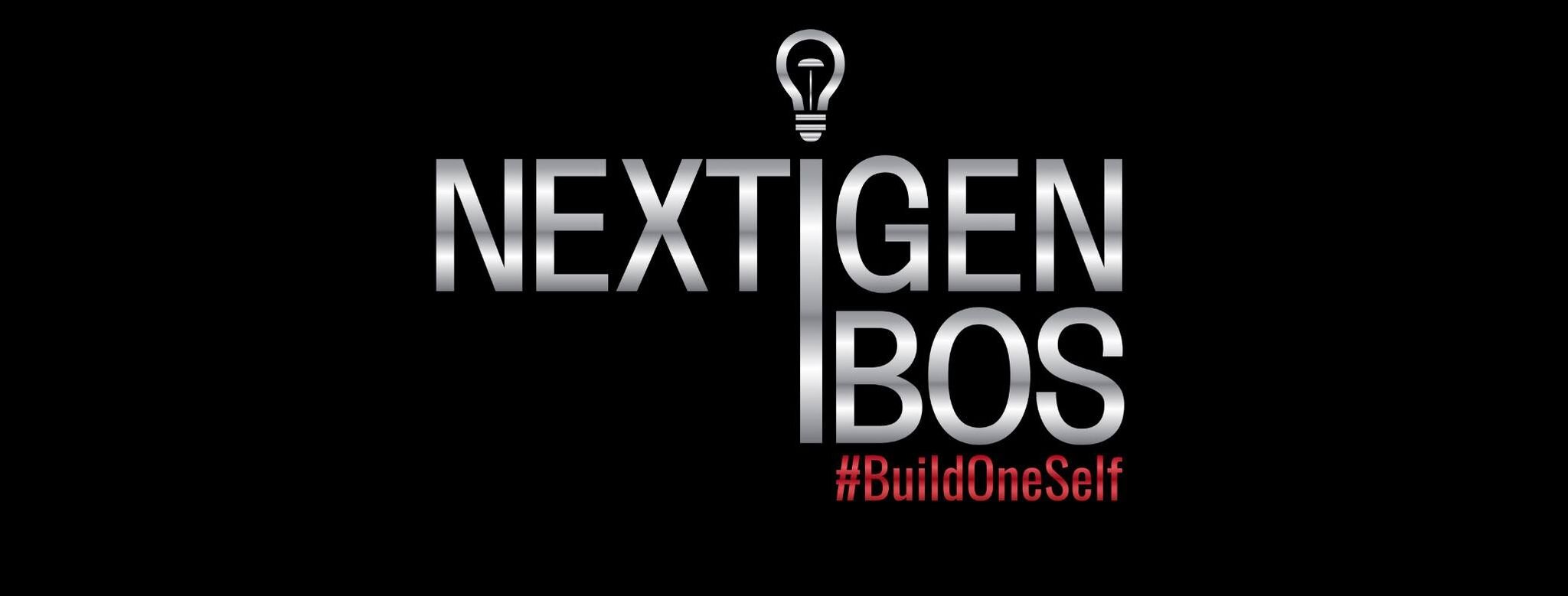 The NextGen BOS wordmark in metallic lettering on a black background